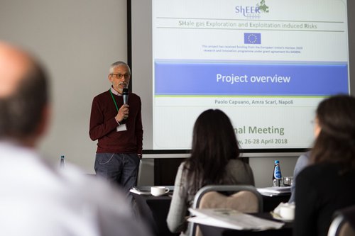 Prof. Paolo Capuano, AMRA, Włochy, koordynator projektu SHEER.
Spotkanie zamykające projekt, 26-28 kwietnia 2018, Kraków. 