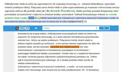 Rys. 1. Wskazanie z raportu plagiat.pl i internetowy dokument wskazywany przez ten system.
